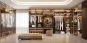 Dressing en U avec portes en vitre à la francaise