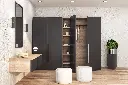 Dressing en I avec portes en Gris ombre à la francaise