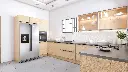 Cuisine en L – En hêtre Willow, avec un plan de travail en granit.