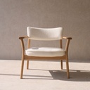 Poise Fabric Armchair Oak Frame- Panna Cotta