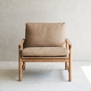 Troubadour Leather Armchair Oak Frame