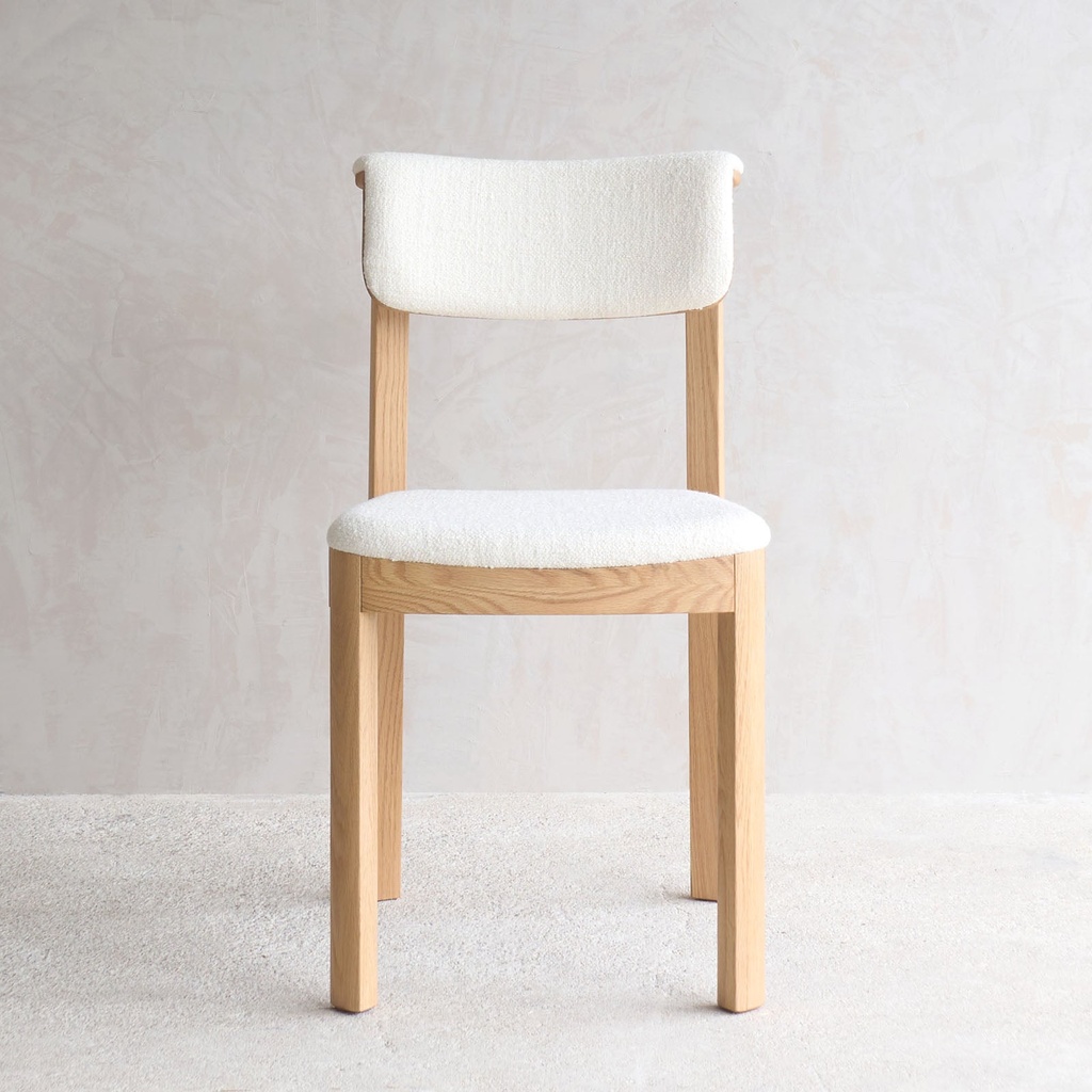 Noki Fabric Dining Chair Oak Frame- Panna Cotta