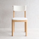 Noki Fabric Dining Chair Oak Frame- Panna Cotta