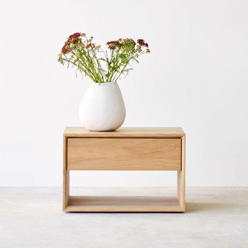 Nordic Bedside Table Oak 37cm